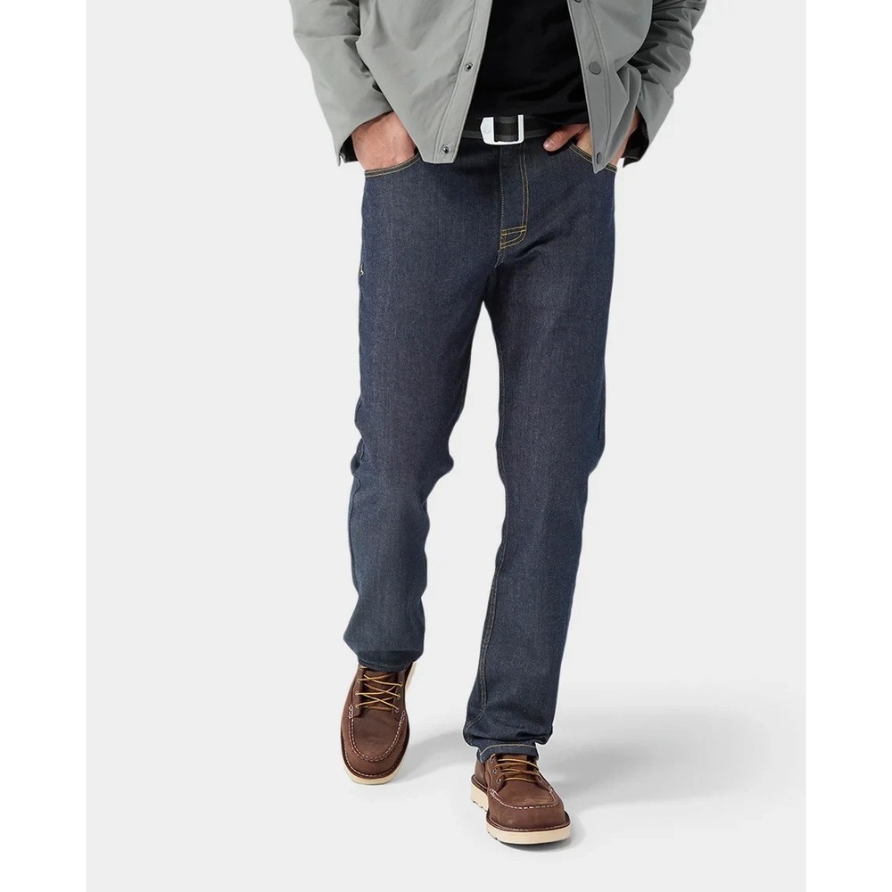 STIO Rivet Jeans Men's 36x32 Blue Dark Wash Relaxed Straight Fit Organic Cotton